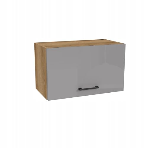 Laclar Küchenoberschrank CAPR 60x32x36 cm - Eiche Evoke Korpus - Grau Hochglanz Acrylfront - Dunstabzugshauben-Schrank mit Soft-Close - Modernes Hängeschrank Design Laclar Küchenoberschrank CAPR 60x32x36 cm - Eiche Evoke Korpus - Grau Hochglanz Acrylfront - Dunstabzugshauben-Schrank mit Soft-Close - Modernes Hängeschrank Design von Laclar