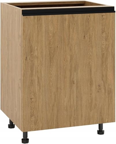Laclar Küchenschrank TAL mit Laminatfront - Aluminiumleiste - Soft-Close-Scharniere - verstellbaren Füßen und 1 Einlegeboden - 60x50,4x72 cm - ideal für Moderne Küchen - selbstmontierbar - Steineiche Laclar Küchenschrank TAL mit Laminatfront - Aluminiumleiste - Soft-Close-Scharniere - verstellbaren Füßen und 1 Einlegeboden - 60x50,4x72 cm - ideal für Moderne Küchen - selbstmontierbar - Steineiche von Laclar