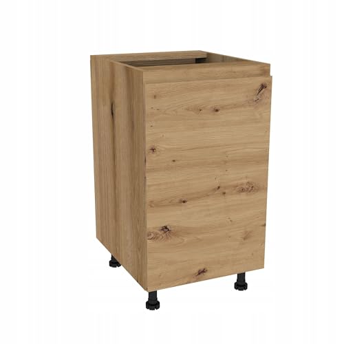 Laclar LUGO Küchen-Unterschrank - Grifflos - Modern - Mit Klappenfront & Einlegeböden - Stilvolle Stauraumlösung für Ihre Küche - 45x48,5x72 cm - Eiche Evoke Front Artisan Eiche von Laclar