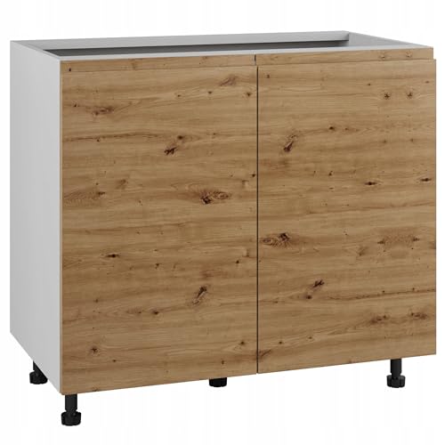 Laclar LUGO Küchenunterschrank 90 cm - 2-türig ohne Griff - Unterschrank mit MDF Fronten & Einlegeboden - modernes Küchenschrank-Modul zur Selbstmontage - höhenverstellbar - weiß/Artisan-Eiche Laclar LUGO Küchenunterschrank 90 cm - 2-türig ohne Griff - Unterschrank mit MDF Fronten & Einlegeboden - modernes Küchenschrank-Modul zur Selbstmontage - höhenverstellbar - weiß/Artisan-Eiche von Laclar