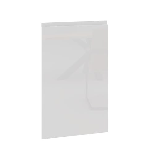 Laclar Moderne grifflose Frontplatte für Geschirrspüler aus MDF - 44,6x71,3 cm - ideal für Küche - stylisch - pflegeleicht - einfache Montage - weißer Acrylglanz von Laclar