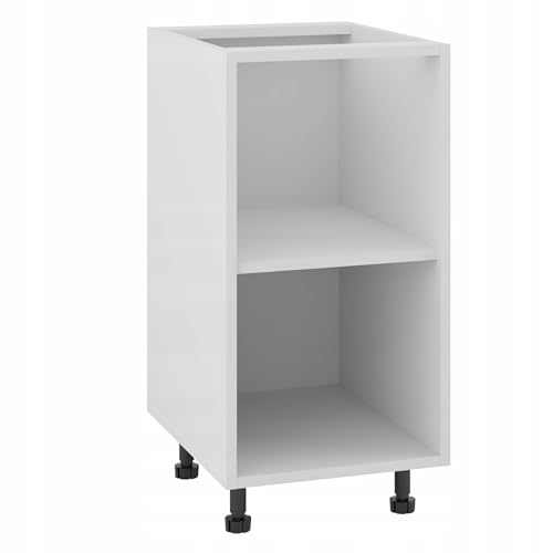 Modularer unterer Küchenschrank 40/82 mit verstellbaren Füßen - Soft-Close-Türen und herausnehmbarer Regalböden - ideal für funktionale Küchenorganisation - robust und langlebig - Weiß von Laclar