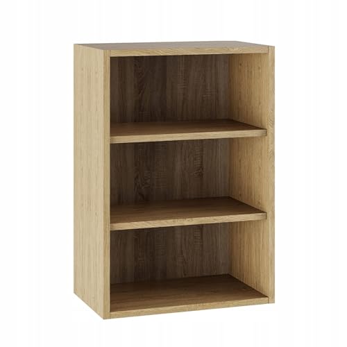 Laclar Oberschrank 50/72 Küchenschrank mit Soft-Close - 2 Einlegeböden - 18 mm Möbelplatte - modular kombinierbar - einfache Montage - Perfekte Lösung für Küchen - Steineiche von Laclar