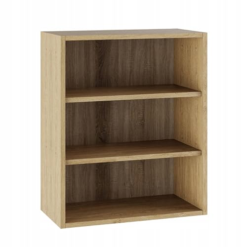 Laclar Oberschrank 60/72 mit Soft-Close-System - Hochwertiger Küchenschrank - 2 verstellbare Regale - einfache Montage - Modularer Korpus aus Möbelplatte 18 mm - Steineiche von Laclar