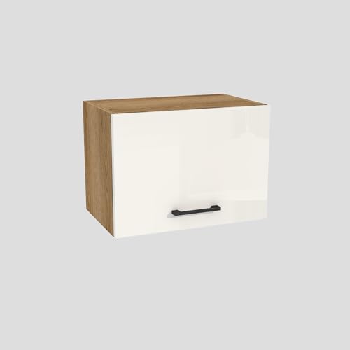 Laclar Oberschrank Capri 50x36x32 cm - mit Soft-Close Tür - Küchenhängeschrank - Einzeltürenschrank - zur Selbstmontage - Eiche Evoke, weißes Acryl Hochglanz Laclar Oberschrank Capri 50x36x32 cm - mit Soft-Close Tür - Küchenhängeschrank - Einzeltürenschrank - zur Selbstmontage - Eiche Evoke, weißes Acryl Hochglanz von Laclar