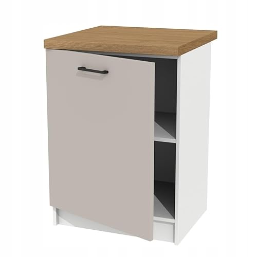 Laclar Unterschrank Küche 60 cm mit Arbeitsplatte - Steineiche Design - universelle Frontöffnung ideal für Küchen - einfache Montage - funktionales Design Laclar Unterschrank Küche 60 cm mit Arbeitsplatte - Steineiche Design - universelle Frontöffnung ideal für Küchen - einfache Montage - funktionales Design von Laclar