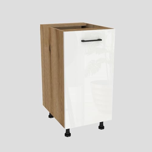 Laclar Unterschrank Küche Capri 40x82x48,5 cm - Küchenunterschrank - 1-türig - Soft-Close Scharniere - Küchenschrank - Selbstmontage - Küchenunterschrank - Eiche Evoke, weißes Acryl Hochglanz Laclar Unterschrank Küche Capri 40x82x48,5 cm - Küchenunterschrank - 1-türig - Soft-Close Scharniere - Küchenschrank - Selbstmontage - Küchenunterschrank - Eiche Evoke, weißes Acryl Hochglanz von Laclar