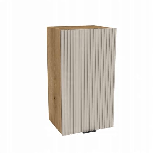 Laclar VIGO RYFLA Küchenschrank Oberschrank Kaschmir Matt/Eiche Evoke - Premium Küchenmöbel 40x72x32 cm - Soft-Close - 2 Einlegeböden - Selbstmontage von Laclar