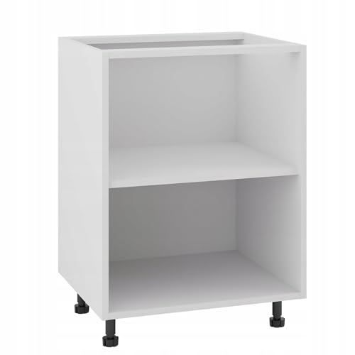 Modularer Unterer Küchenschrank 60 cm - ohne Arbeitsplatte - mit verstellbaren Füßen und Soft-Close - 18 mm Möbelplatte - einfach zu montieren - ideal für die Küche - Weiß von Laclar
