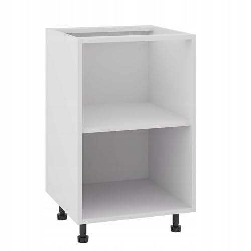 Unterer Küchenschrank 50/82 mit Zubehör - modulare Schrank - verstellbare Füße - Soft-Close - 18 mm Möbelplatte - einfache Montage - ideal für die Küche - Weiß von Laclar