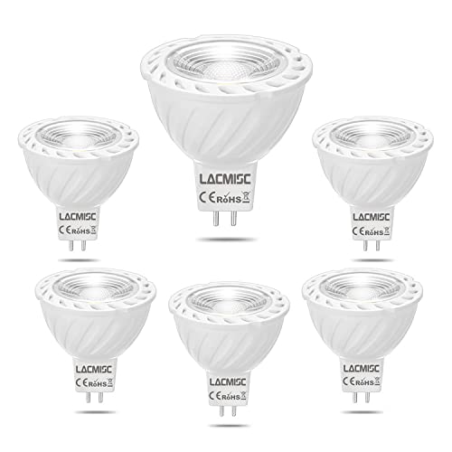 Lacmisc LED Lampe GU5.3 MR16 7W Ersatz für herkömmliche 60W-3500K,590 Lumen,Warmweiss,6 Stück von Lacmisc