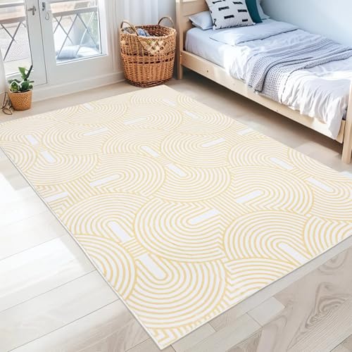 Lacomfy Moderner Teppich – 90 x 152 cm, Regenbogen-Teppich für Jungen, Mädchen, Schlafzimmer, Wohnzimmer, Kinderzimmer, weich, geometrisch, waschbar, rutschfeste Bodenmatte für Wohnheim Lacomfy Moderner Teppich – 90 x 152 cm, Regenbogen-Teppich für Jungen, Mädchen, Schlafzimmer, Wohnzimmer, Kinderzimmer, weich, geometrisch, waschbar, rutschfeste Bodenmatte für Wohnheim von Lacomfy