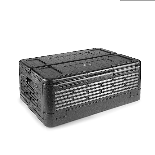 Lacor 66066 Thermobox, hergestellt aus EPP, GN 1/1, hält Lebensmittel kalt oder warm, leicht, robust und isolierend, wasserdicht, vollständig faltbar, 38,5 l, Schwarz von LACOR