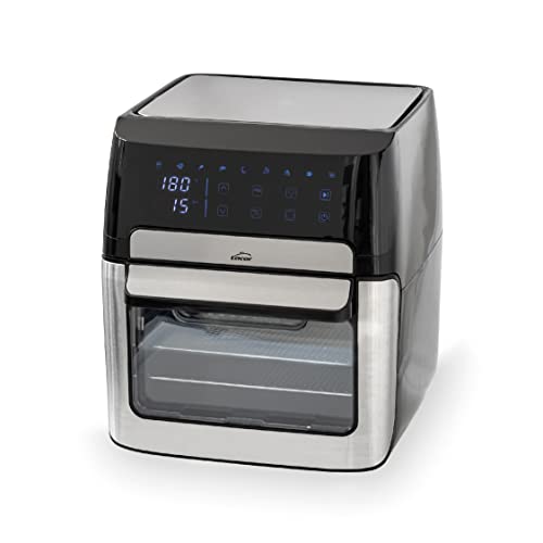 Lacor 69513 Luftfritteuse, ohne Öl, 12 l, 1700 W, 9 Programme, 7 Zubehörteile, Dehydrierung, LED-Touchscreen, Timer, Rezepte, Innenbeleuchtung von LACOR