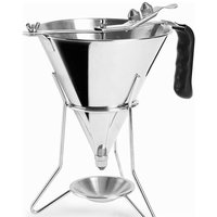 Dosiertrichter aus Edelstahl 18/10 mit Hebelsystem für einstellbare Durchflussmenge, 2'00 l, Maße 25,6 x 24,9 x 20,4 cm von Lacor