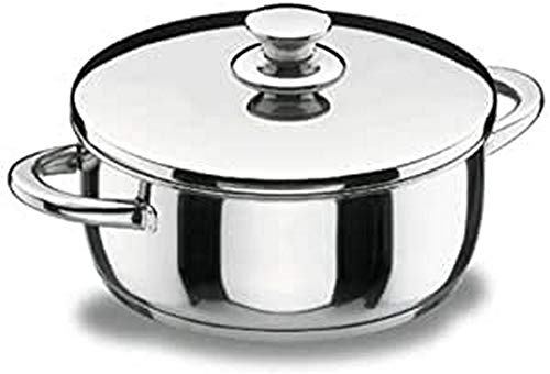 LACOR 40018 Bratentopf mit Deckel 18 cm Vitrocor, silber von LACOR