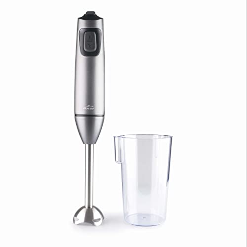 Lacor - 61668 - Elektrischer Beater Titan Pro 600W mit Bajonettverschluss, enthält TURBO Funktion, inklusive Glas 600ml, Maße 8,5x6,28x39,7 cm, Graphit von LACOR