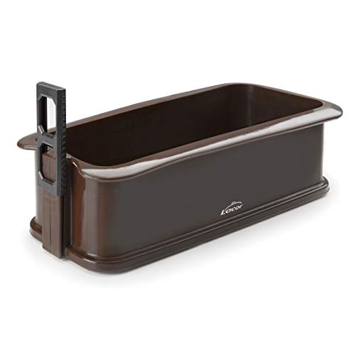 Lacor - 66776 - Abnehmbare Rechteckige Silikonform , Gebäck Form , Non-Stick-Lebensmittel Silikon , sicheren Verschluss , ideal für Pastell und Kuchen , Glasbasis , 29 x 13cm , Braun von LACOR