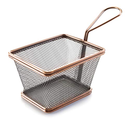 Lacor Quadreat Chips Korb Bronce, Edelstahl, Braun, 20 x 8 x 12.2 cm von LACOR