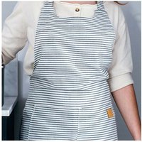 Unisex Küchenschürze Milan Design Lacor Misst 68x83 cm - Farbe Weiß/Blau mit Streifen von Lacor