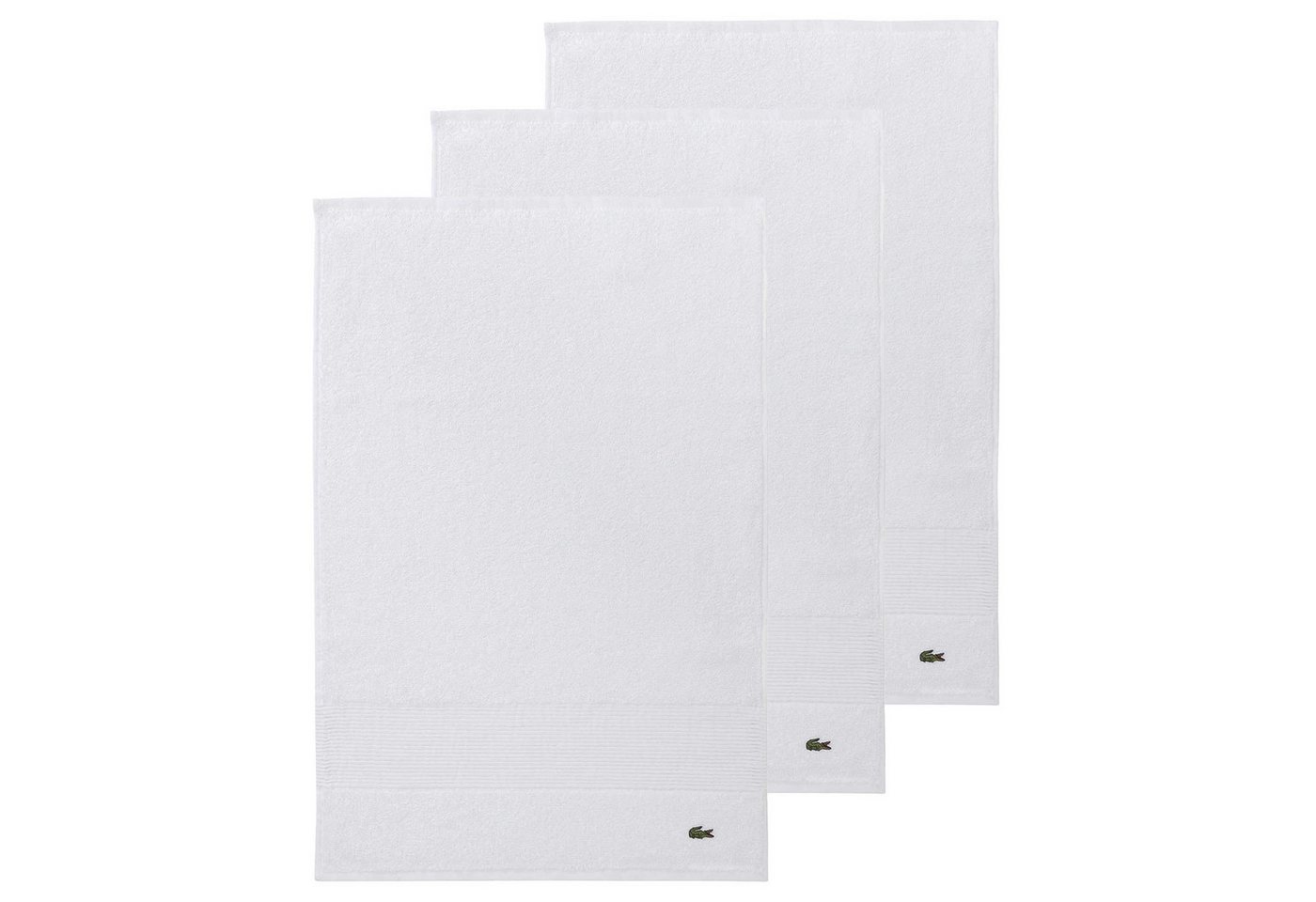 Lacoste Gästehandtücher Gästetuch, 3er Pack - LLECROCO, Frottier-Handtuch, Frottier (3-St) von Lacoste