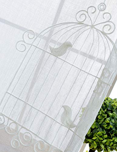 Lactraum Gardine Mädchen Kinderzimmer Transparent Weiss mit Ösen Bestickt Vogel Tiere Voile 100 x 245cm Lactraum Gardine Mädchen Kinderzimmer Transparent Weiss mit Ösen Bestickt Vogel Tiere Voile 100 x 245cm von Lactraum
