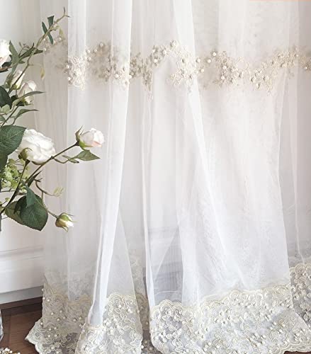 Lactraum Gardine Wohnzimmer Bestickt Luxus Vintage perlen H245 x B100 cm mit Universalband Lactraum Gardine Wohnzimmer Bestickt Luxus Vintage perlen H245 x B100 cm mit Universalband von Lactraum