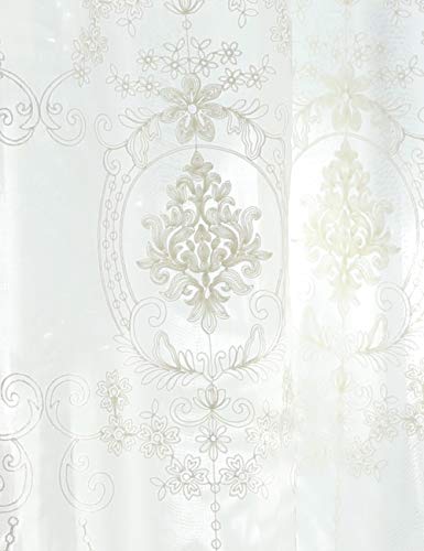 Lactraum Vorhänge Wohnzimmer Weiß Transparent Bestickt Vintage Klassische Voile Normal mit Universalband 100 x 245 cm von Lactraum