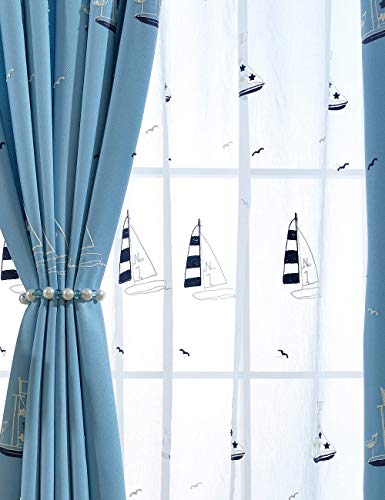 Lactraum Gardine Kinderzimmer Jungen Maritim Segelboot Bestickt Voile mit Ösen H245 x B200 cm Lactraum Gardine Kinderzimmer Jungen Maritim Segelboot Bestickt Voile mit Ösen H245 x B200 cm von Lactraum