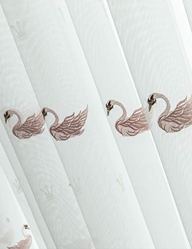 Lactraum Vorhang Kinderzimmer Mädchen Prinzessin Transparent Weiß mit Ösen Bestickt Schwan Krone Voile 100 x 245 cm Lactraum Vorhang Kinderzimmer Mädchen Prinzessin Transparent Weiß mit Ösen Bestickt Schwan Krone Voile 100 x 245 cm von Lactraum