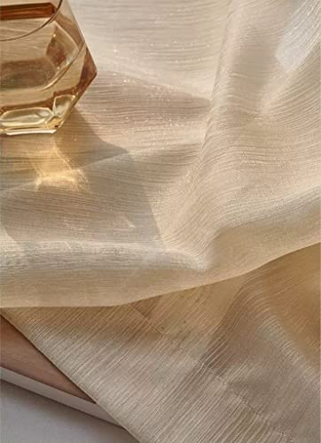 Lactraum Vorhang Wohnzimmer Luxus vergoldete Gardine Voile Mit Ösen Gold 300 x 245 cm (BxH) von Lactraum