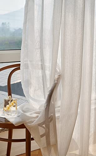 Lactraum Vorhang Wohnzimmer Luxus vergoldete Gardine Voile Mit Universalband Weiß 100 x 245 cm (BxH) von Lactraum