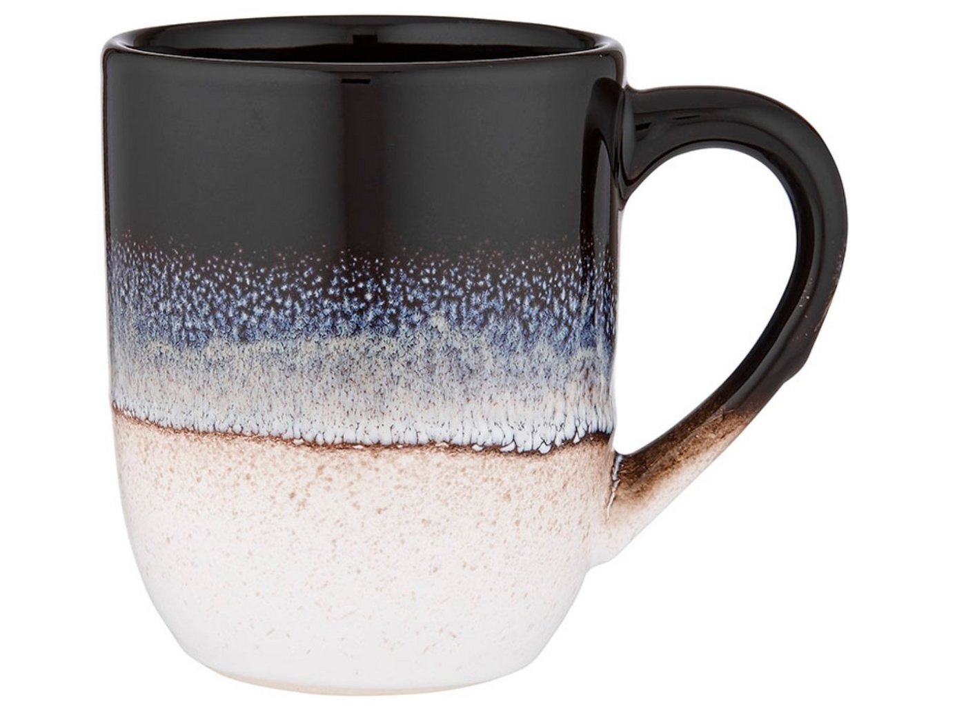Ladelle Becher CAFE Becher mit Henkel schattiert schwarz 0,3 l, Steinzeug, Cafe Ombre Black Mug 12x8x10cm von Ladelle