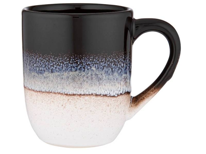 Ladelle Becher CAFE Becher mit Henkel schattiert schwarz 0,3 l, Steinzeug, Cafe Ombre Black Mug 12x8x10cm von Ladelle