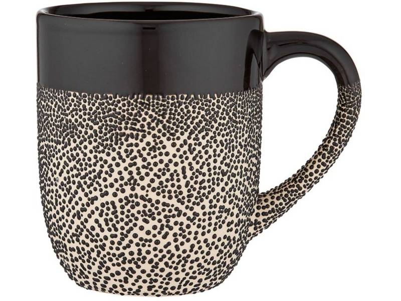 Ladelle Becher CAFE Becher mit Henkel strukturiert schwarz 0,3 l, Steinzeug, Cafe Textured Black Mug 12x8x10cm von Ladelle