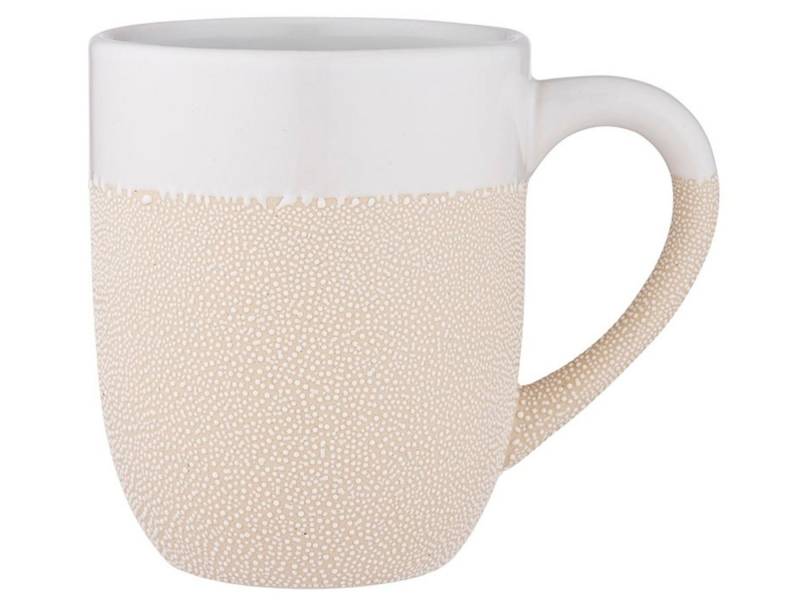 Ladelle Becher CAFE Becher mit Henkel strukturiert weiß 0,3 l, Steinzeug, Cafe Textured White Mug 12x8x10cm von Ladelle