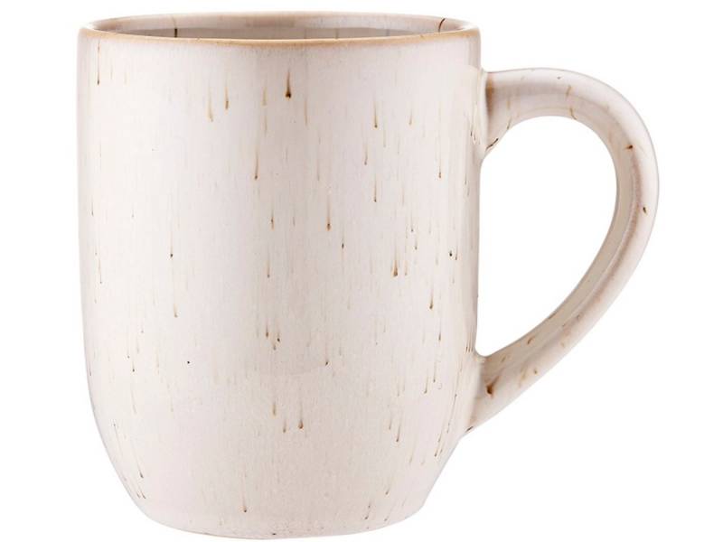 Ladelle Becher CAFE Becher mit Henkel weißer Sand 0,3 l, Steinzeug, Cafe White Sand Mug 12x8x10cm von Ladelle