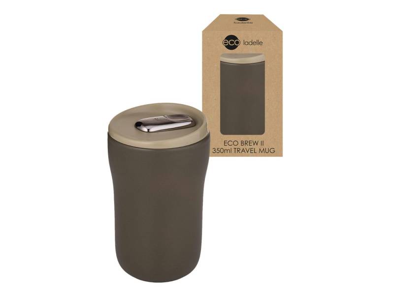 Ladelle Becher ECO BREW II To-Go-Becher doppelwandig keramik sage 0,35l, Keramik, Eco Brew II Sage Double Wall Ceramic Travel Mug 8.6x8.6x13.8cm von Ladelle
