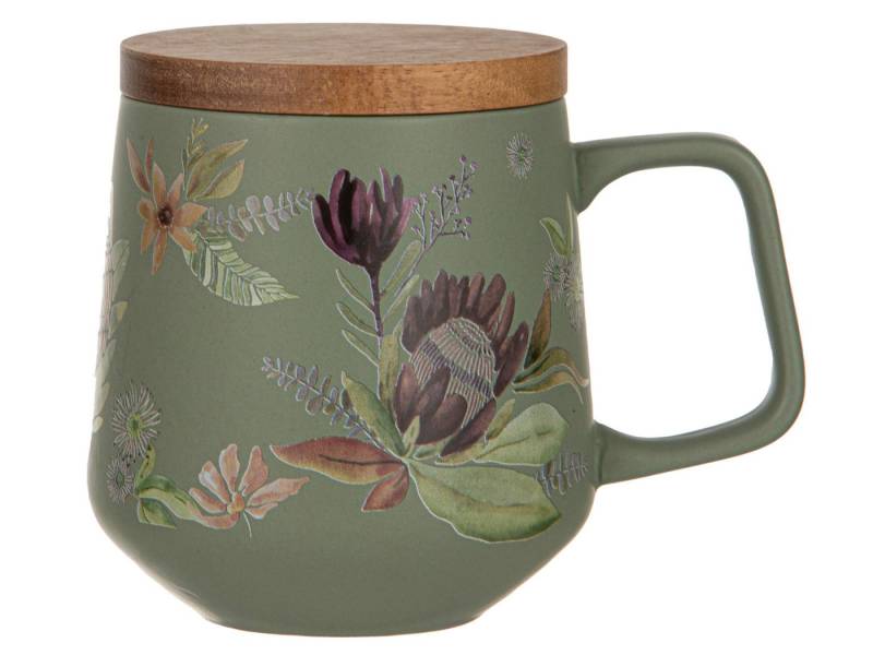 Ladelle Becher Leura Becher- & Untersetzerset grün, Porzellan / Akazie Ladelle Becher Leura Becher- & Untersetzerset grün, Porzellan / Akazie von Ladelle