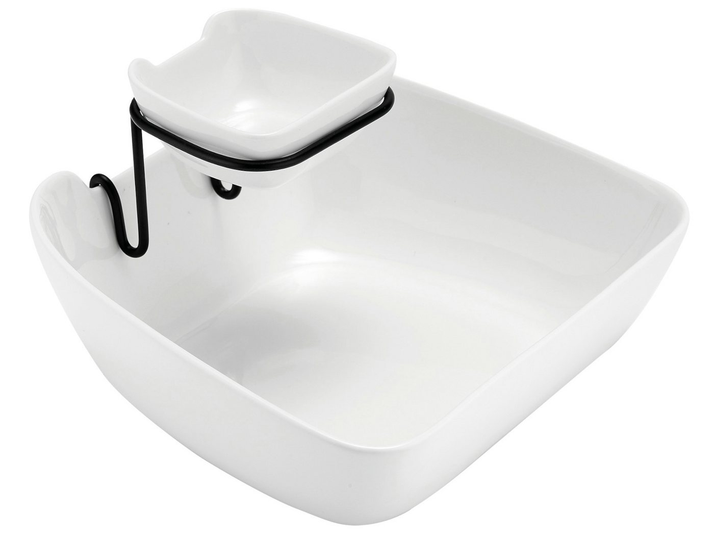 Ladelle Dipschale Alto Serve & Share Chip&Dip Schale doppellagig weiß 25,5cm, Porzellan, (Dipschalen) von Ladelle