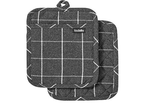 Ladelle Eco Check 2er Set Topflappen, anthrazit Ladelle Eco Check 2er Set Topflappen, anthrazit von Ladelle