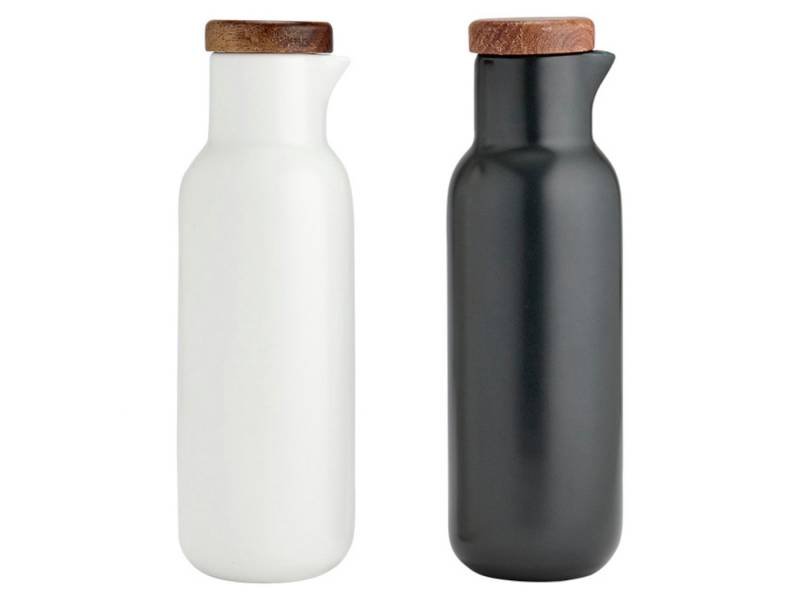 Ladelle Menage-Set ESSENTIALS Essig- & Öl-Set weiss/anthrazit 2tlg, (Essig-/Ölflaschen), Essentials White/Stone Oil & Vinegar Set 6.2x6.2x18.3cm von Ladelle