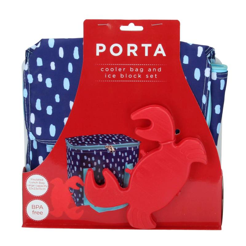 Ladelle Porta Seaside Kühltasche 7 L mit Kühlakku Krabbe blau von The Ladelle Group