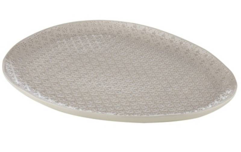 Ladelle Servierteller TIRARI Servierteller travertin oval 36 cm, Steinzeug, (Servierteller) von Ladelle