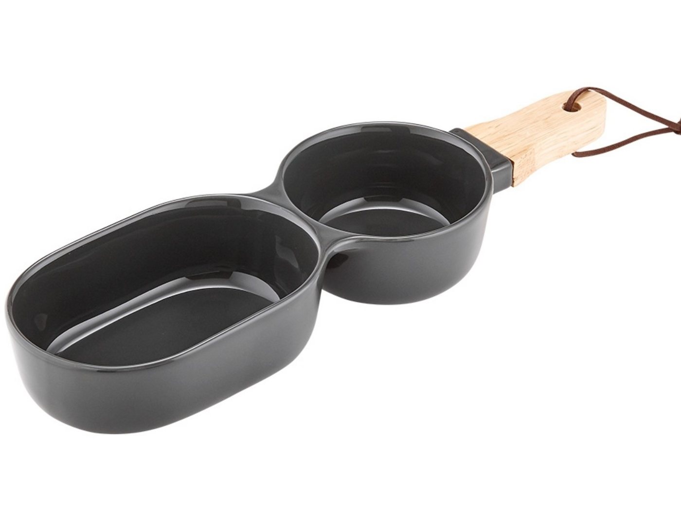 Ladelle Servierschüssel CLASSIC Servier-Stick anthrazit 2tlg., Porcelain/Rubberwood, (Servier-Sticks), Classic 2 Part Charcoal Serve Stick 34.5x9.5x4.8cm von Ladelle