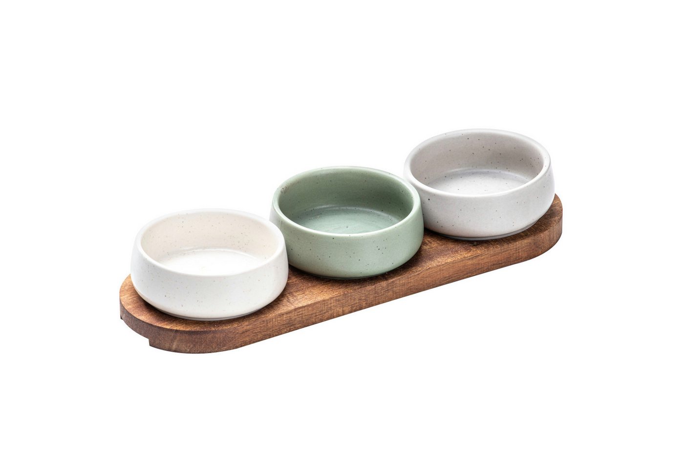 Ladelle Servierschüssel ELEMENTS Schalen-& Tablettset assortiert 4tlg, Stoneware/Acacia, (Schalen), Elements 4pc Assorted Shallow Bowl & Tray Set Assorted von Ladelle