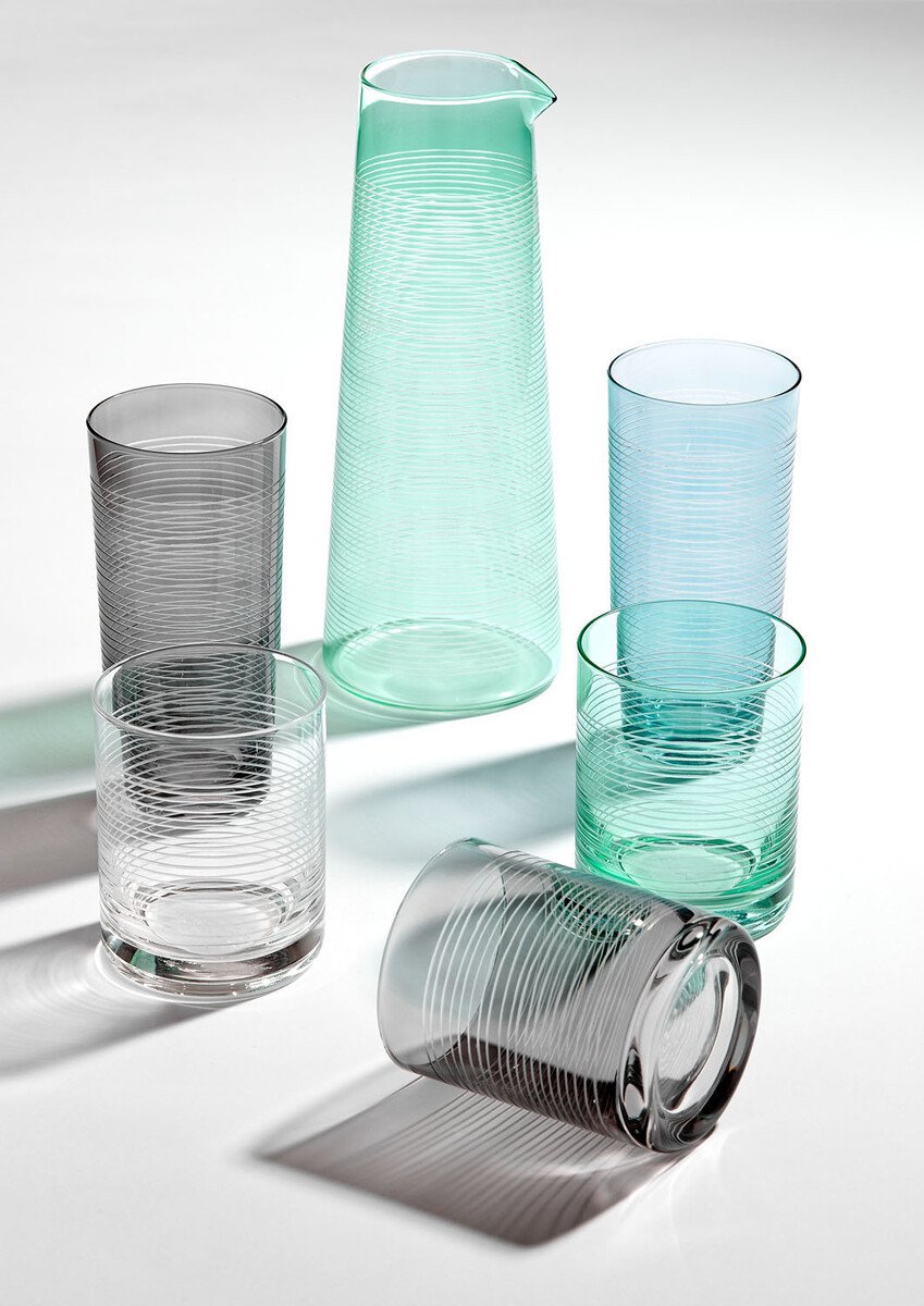 Ladelle Wasserglas 0,6 l Linear Etched transparent von Ladelle