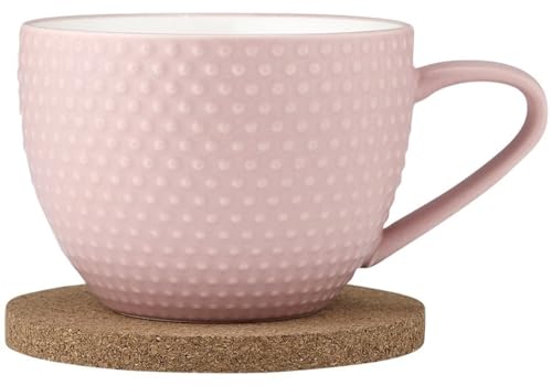 ladelle 62139 Abode Textured rosa Tasse mit Untersetzer 0,35 l (1 Set) von Ladelle