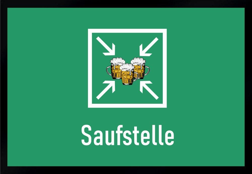 Fußmatte Schmutzfangmatte Saufstelle Bier Gläser rutschfest F1052, Ladreas, 60x40 von Ladreas