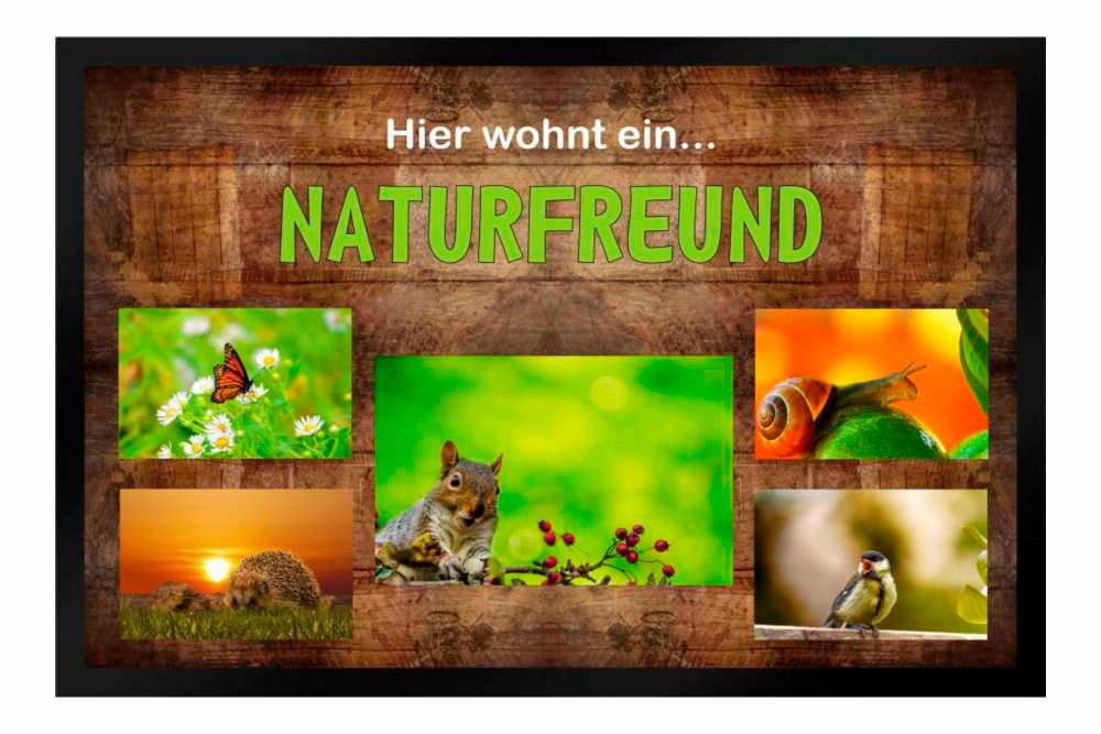 Fußmatte Schmutzfangmatte Naturfreund Igel Vogel Schmetterling F534, Ladreas, 60x40 von Ladreas